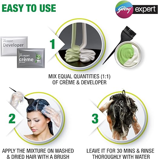 Godrej Expert Rich Crème Hair Colour Shade - Pack of 4 (NATURAL BLACK)