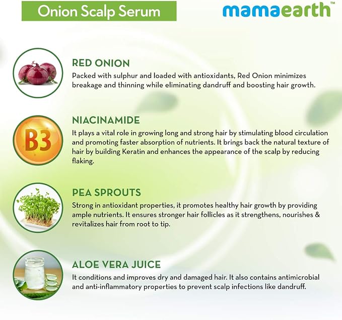Mamaearth Onion Scalp Serum for Healthy Hair Growth, 50 ml
