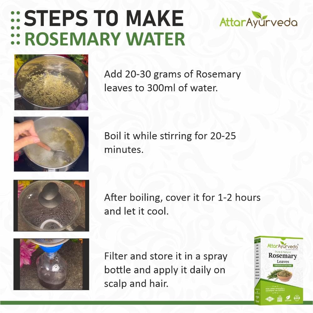 Attar Ayurveda Natural Rosemary leaves for Hair growth 100 grams | 100% Natural, Preservative free