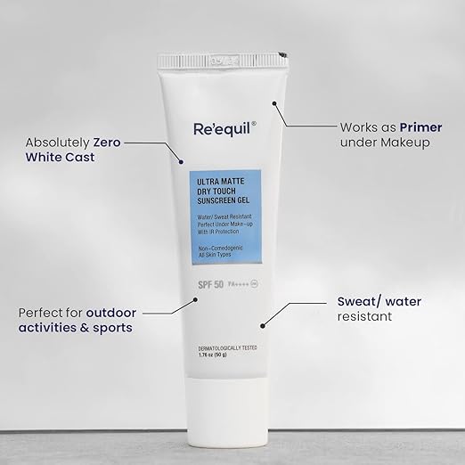 Re'Equil Ultra Matte Dry Touch Sunscreen Gel SPF 50 PA++++