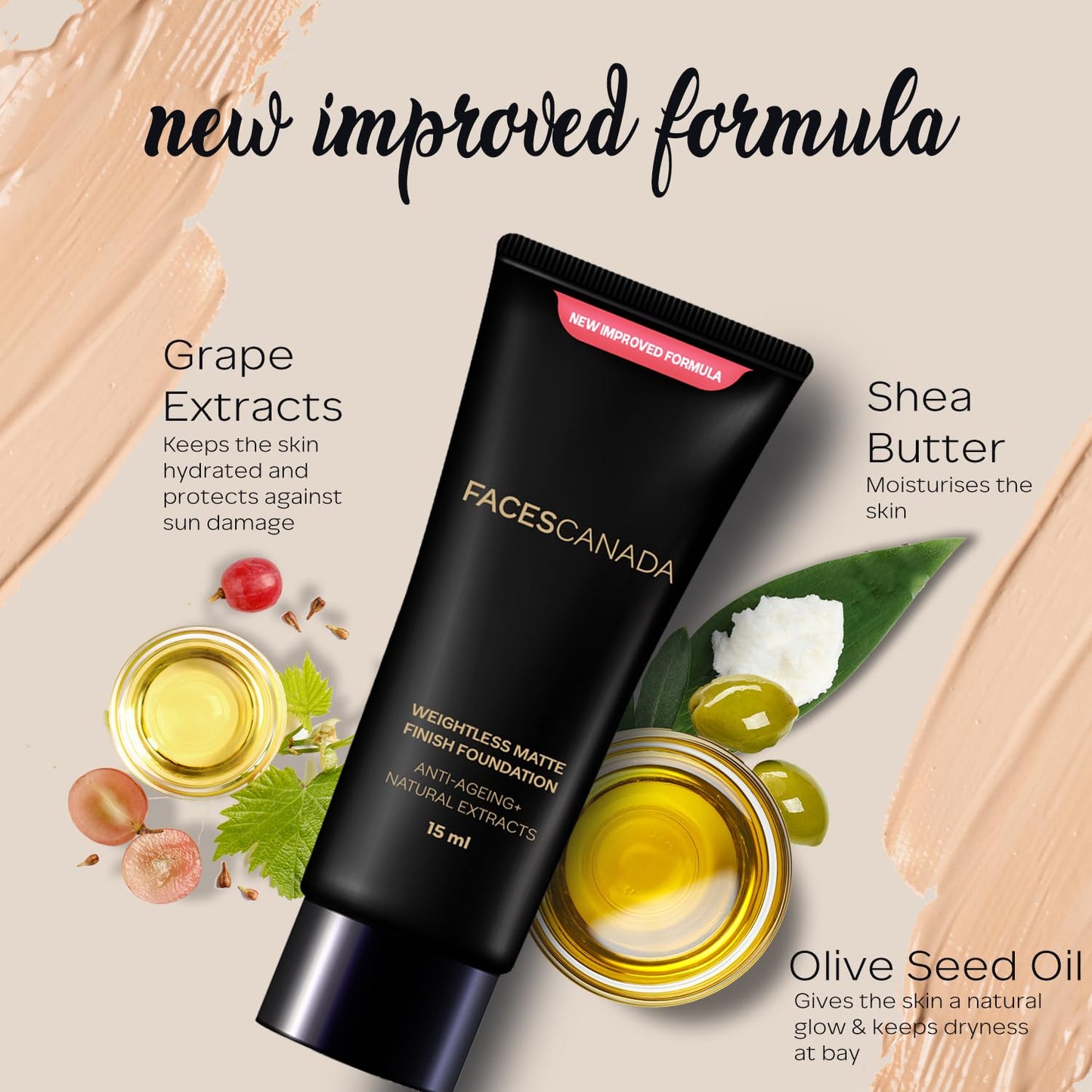FACESCANADA Weightless Matte Finish Foundation - Rose Ivory, 15 ml