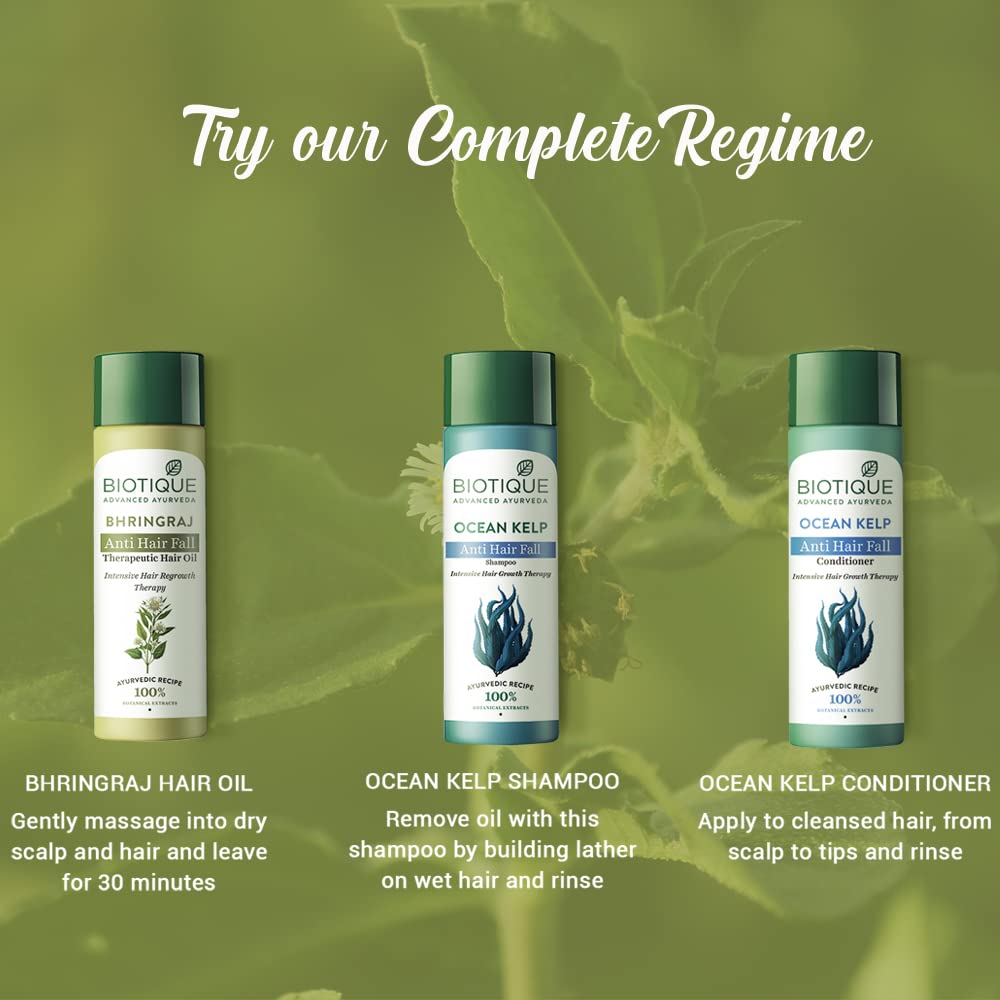 Biotique Bio Bhringraj Therapeutic Hair Oil for Falling Hair | Intensive Hair Regrowth Treatment | Nourishing Hair Follicles| Strong and Shiny Hair| For All Skin Types| 200m