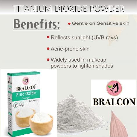 BRALCON Zinc Oxide non nano Powder - 100g | Zno/Zink White Powder for Face Pack, Skin Care | Original Powder|zno non nano particles|Zinc Oxide Powder Sunscreen Lotion|UVB Rays Protection