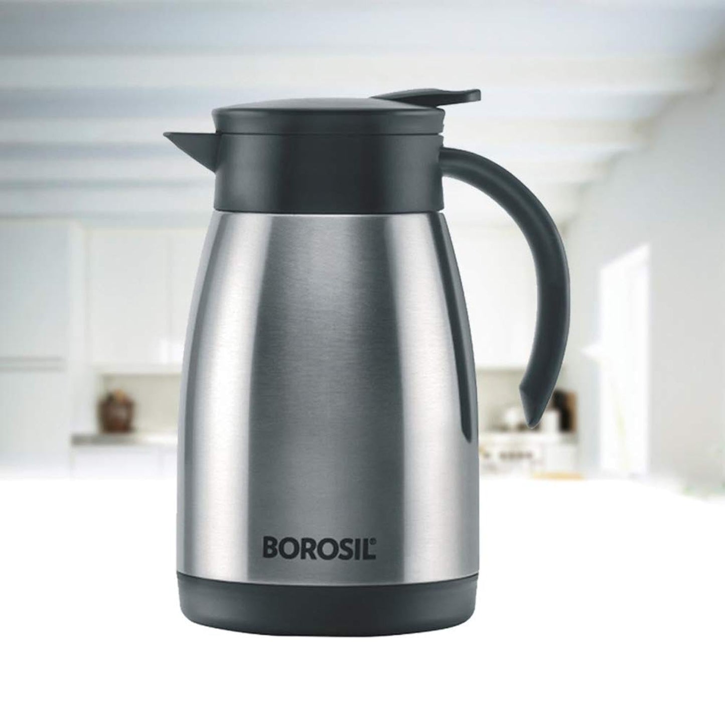 Borosil Stainless Steel 750 ml Teapot with Handle, Silver