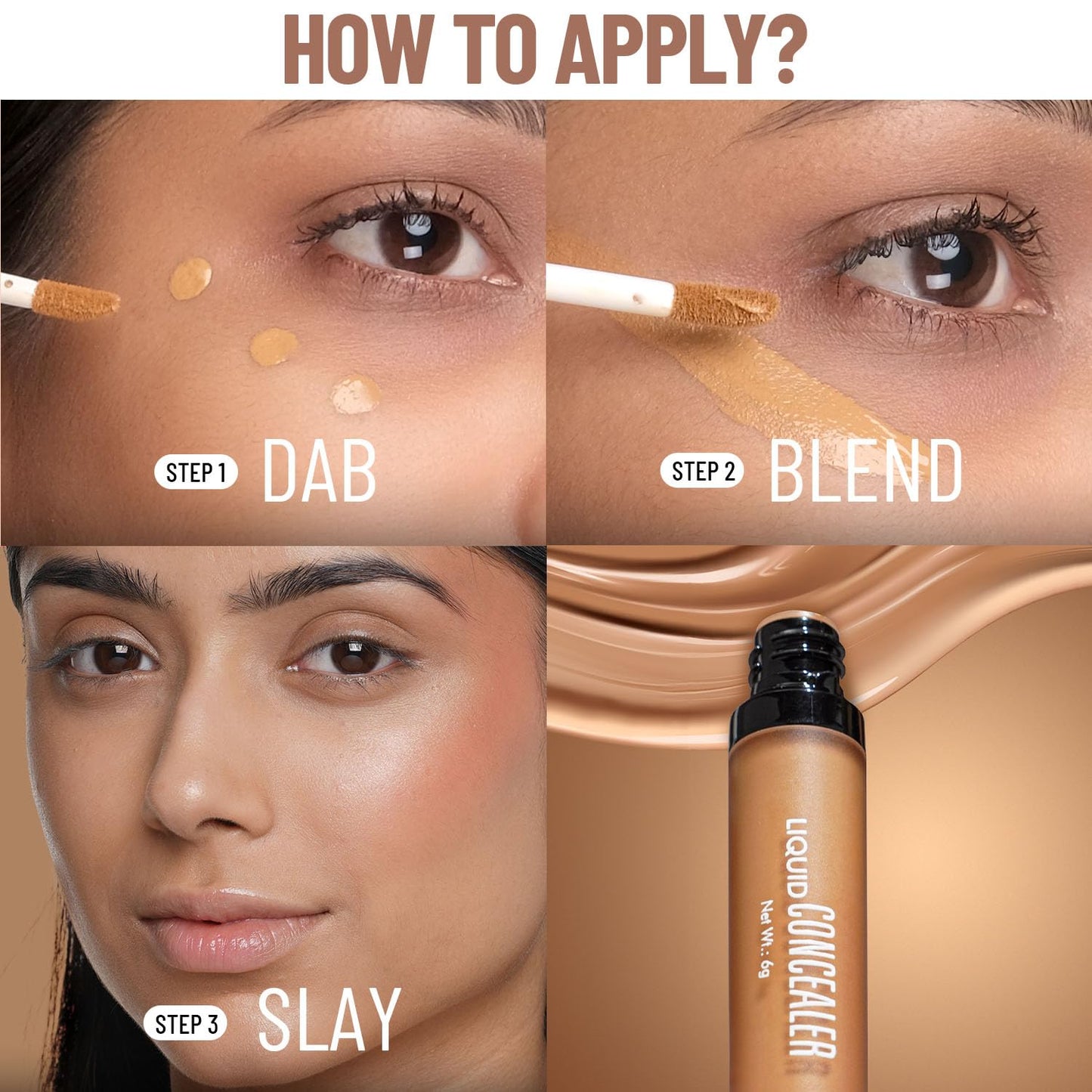 Swiss Beauty Liquid Light Weight Concealer With Full Coverage |Easily Blendable Concealer For Face Makeup With Matte Finish | Shade- Natural, 6g