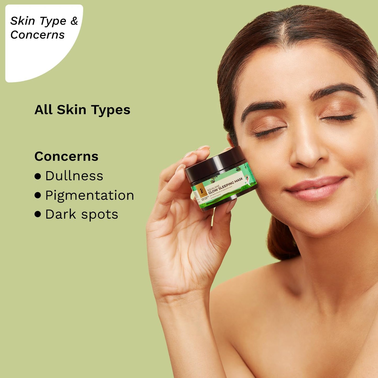 Pilgrim Spanish Squalane (Plant) Glow Sleeping Mask with alpha arbutin & hyaluronic acid - 50 gm