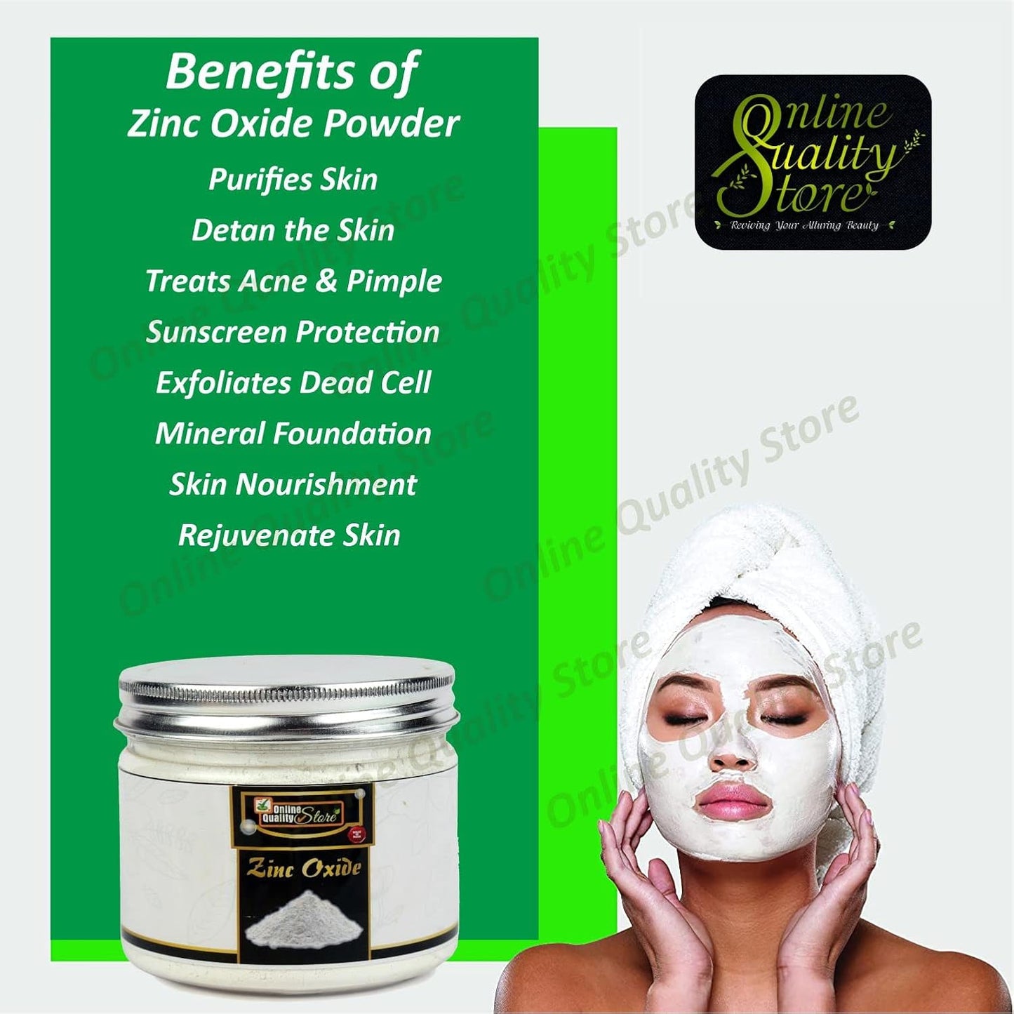Online Quality Store Zinc Oxide Powder (Face Pack, Skin Care), 150g