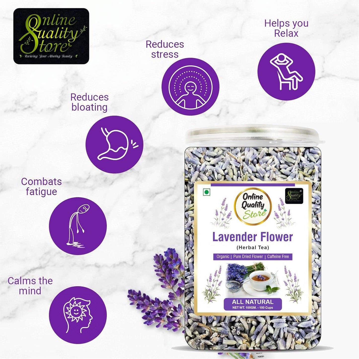Online Quality Store Lavender Flower Tea -100 gm
