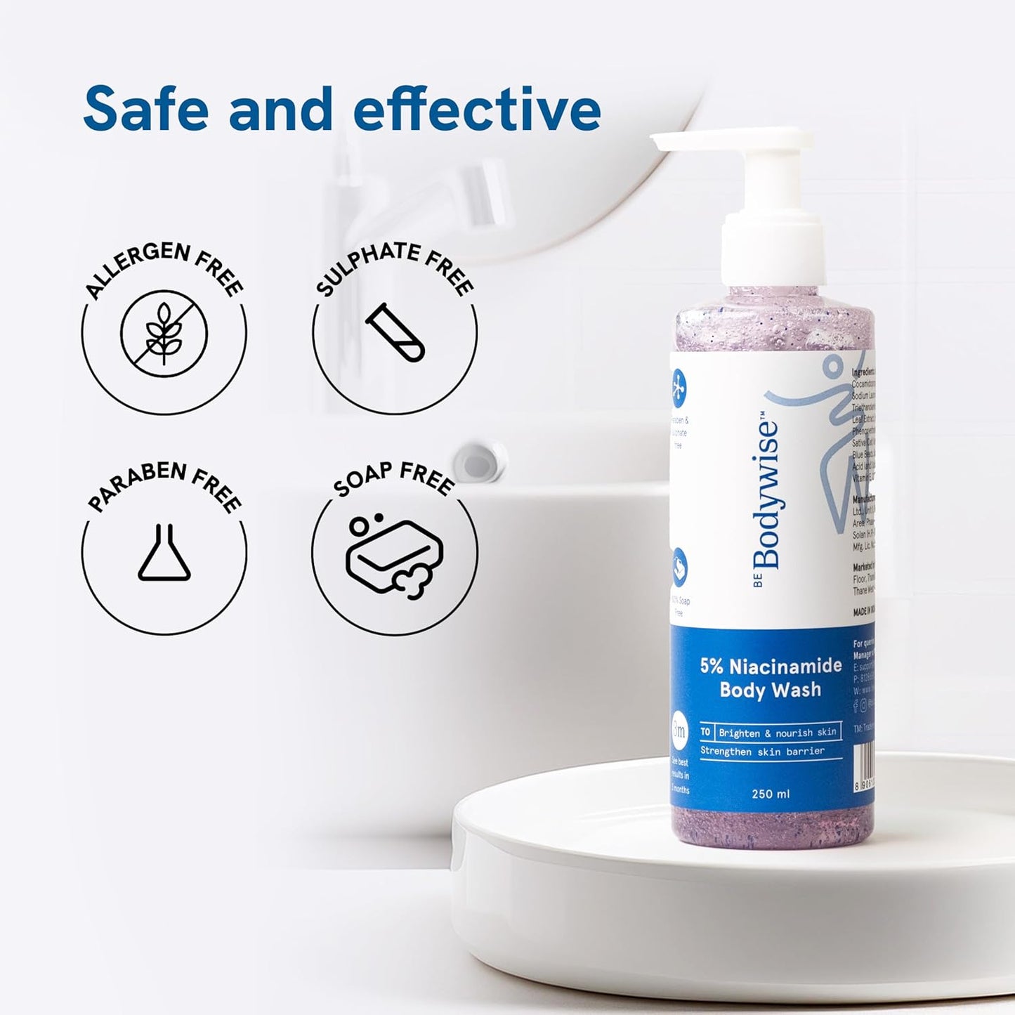Be Bodywise 5% Niacinamide Body Wash,250 ml