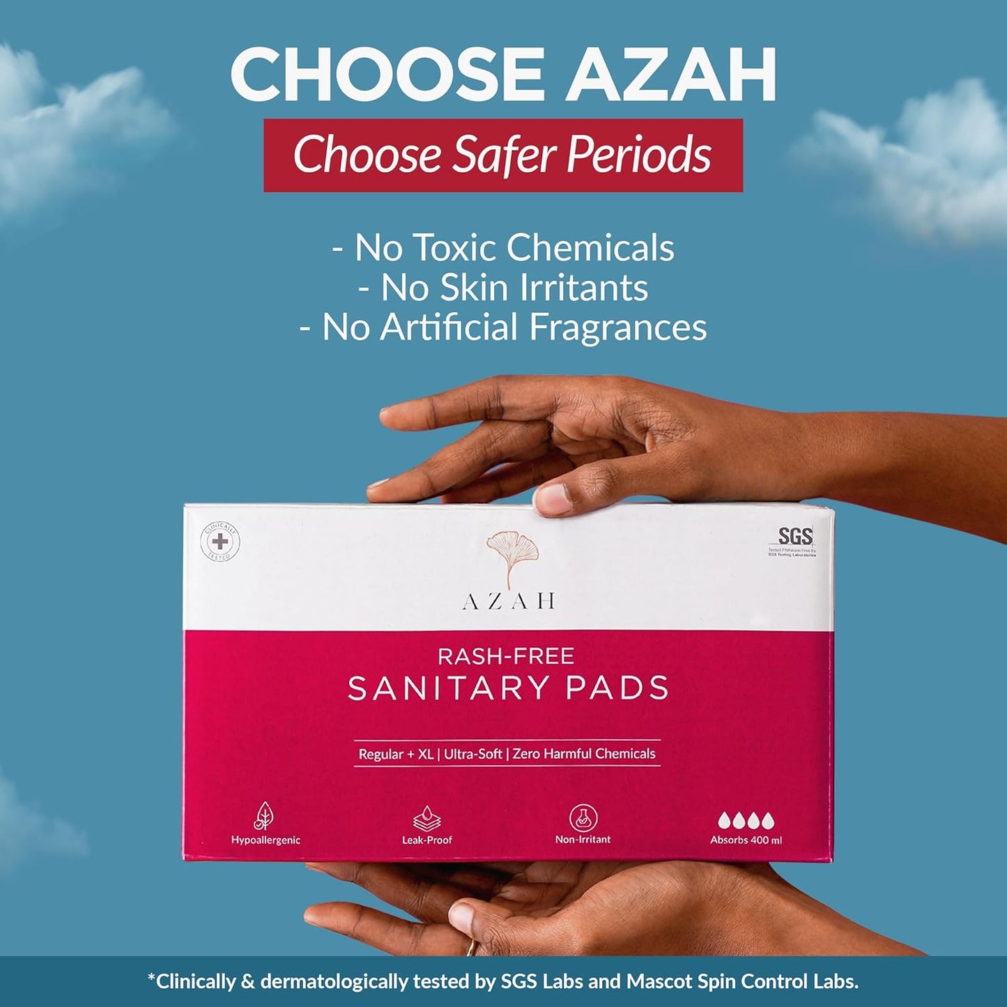 AZAH Sanitary Pads for Women, Pack of 20, XL