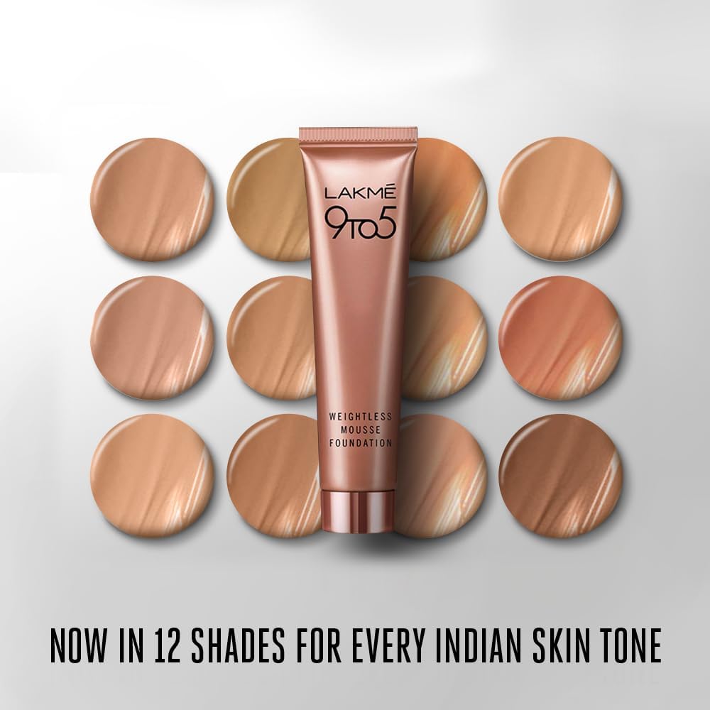 Lakme 9 to 5 Weightless Foundation Mousse Beige - Vanilla, 25g