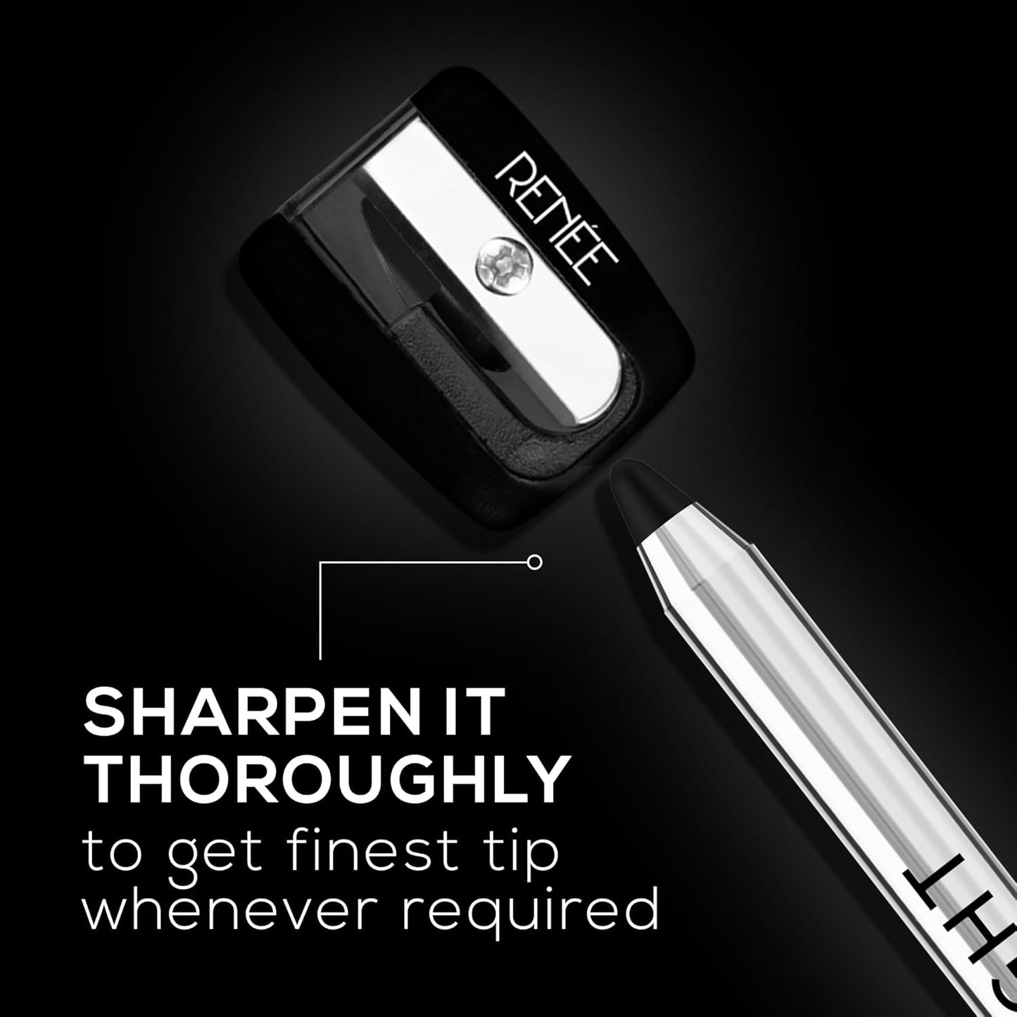 Renee Midnight Kohl Pencil - Smudge proof and Waterproof Kajal - 24 Hrs Long Stay - Darkest Black - 1.5 Gm