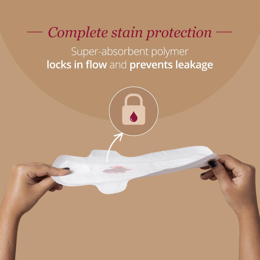 Carmesi Sanitary Pads Rash Free Organic, With Disposal Bags,30 Pads, XL