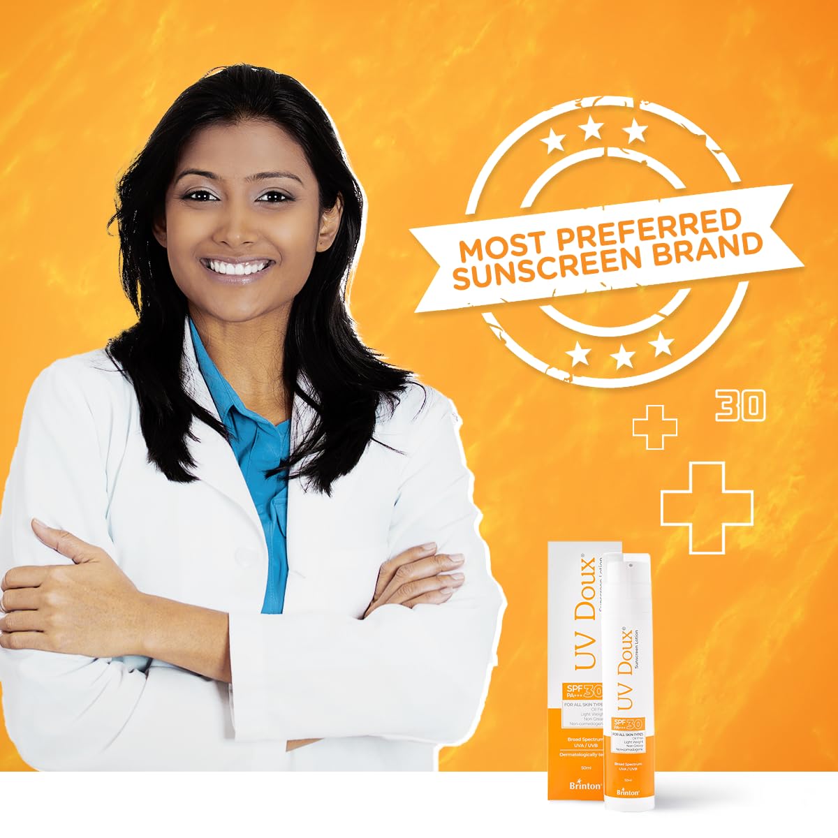 UV Doux Sunscreen Lotion with SPF 30 | Oil Free Formula | UVA & UVB Protection 50 ml