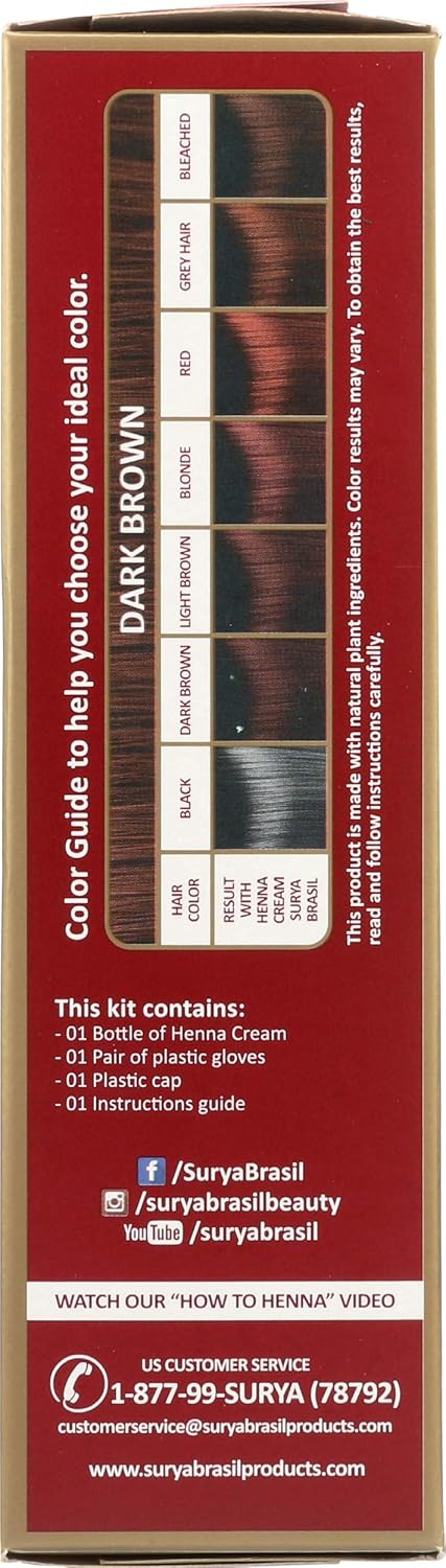 Surya Brasil Henna Cream, 70Ml, Dark Brown