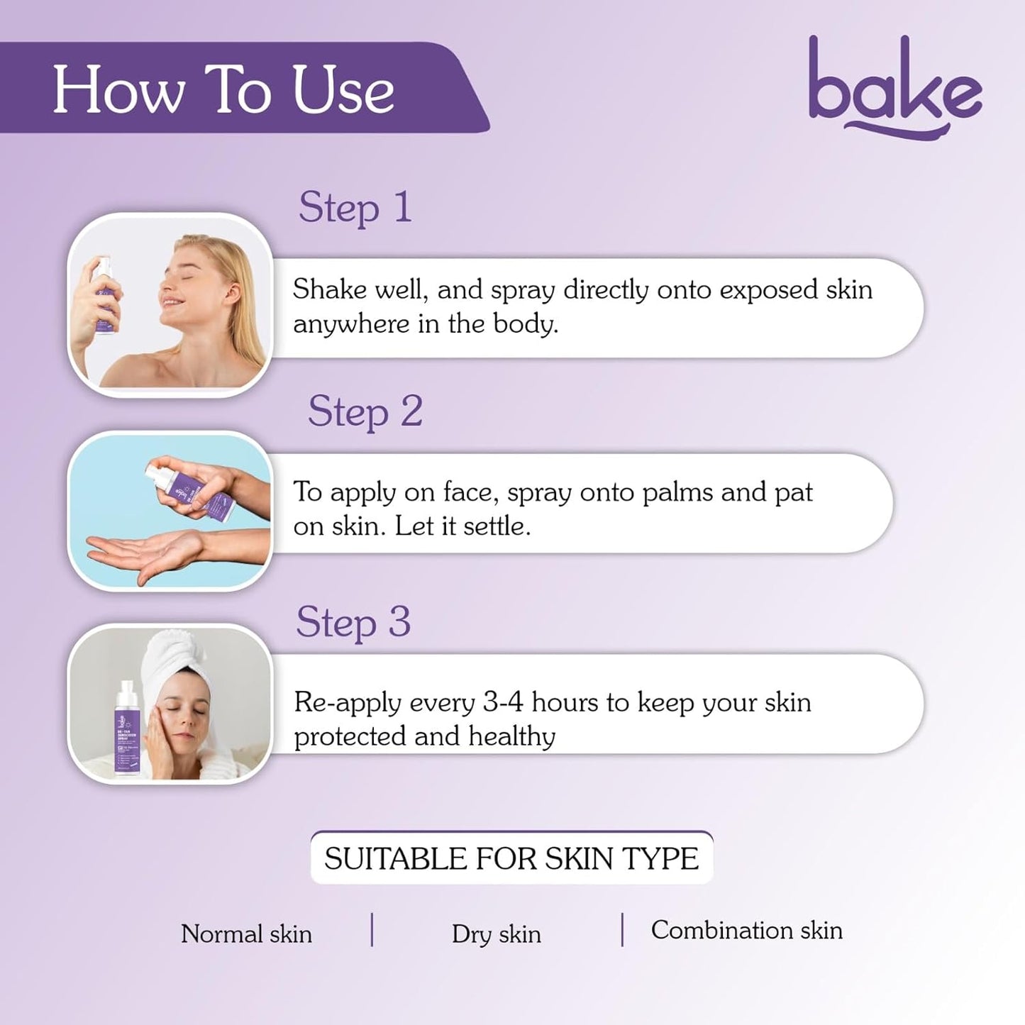 BAKE Spf 70 Sunscreen Spray Pa++++|Waterproof - 180 Minutes|With 2% Kojic Acid & Alpha Arbutin,Sweat Resistant 100Ml