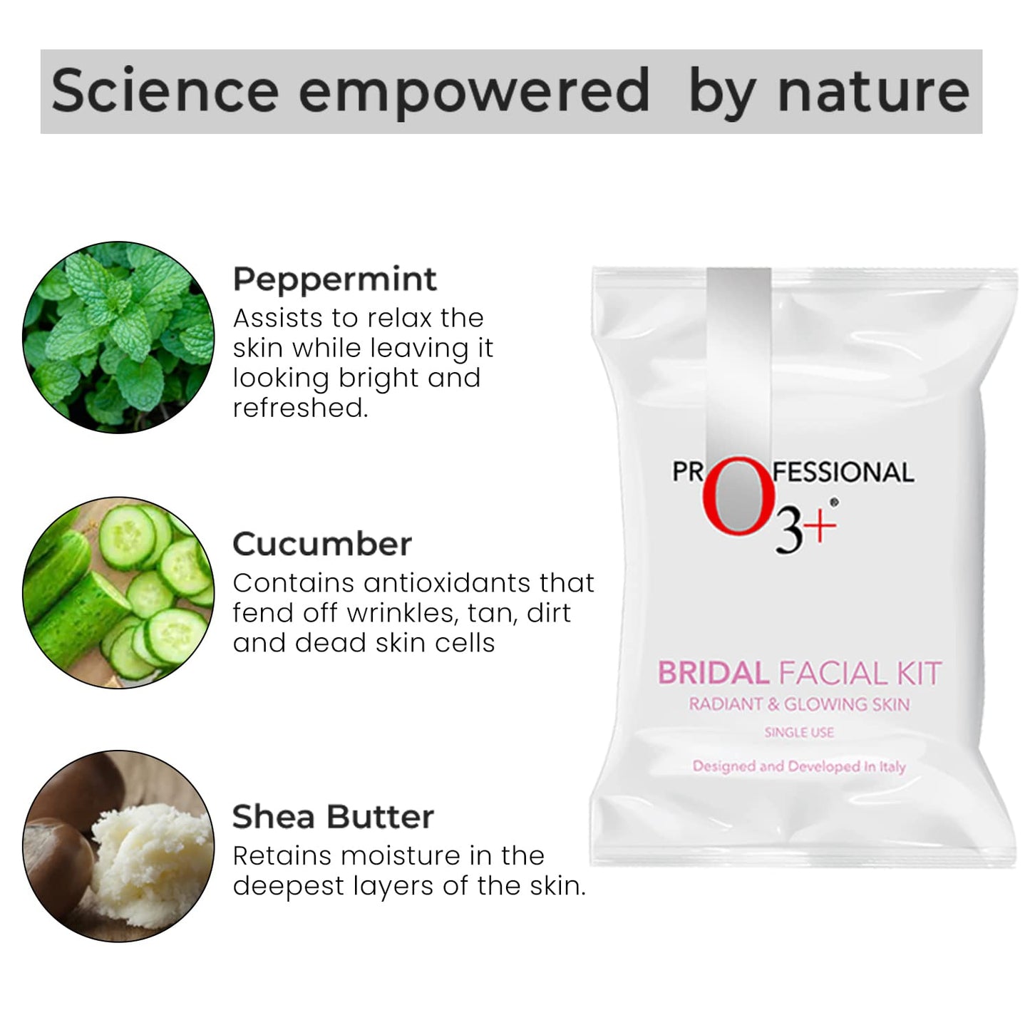 O3+ Bridal Facial Kit for Radiant & Glowing Skin, (60g+69ml)