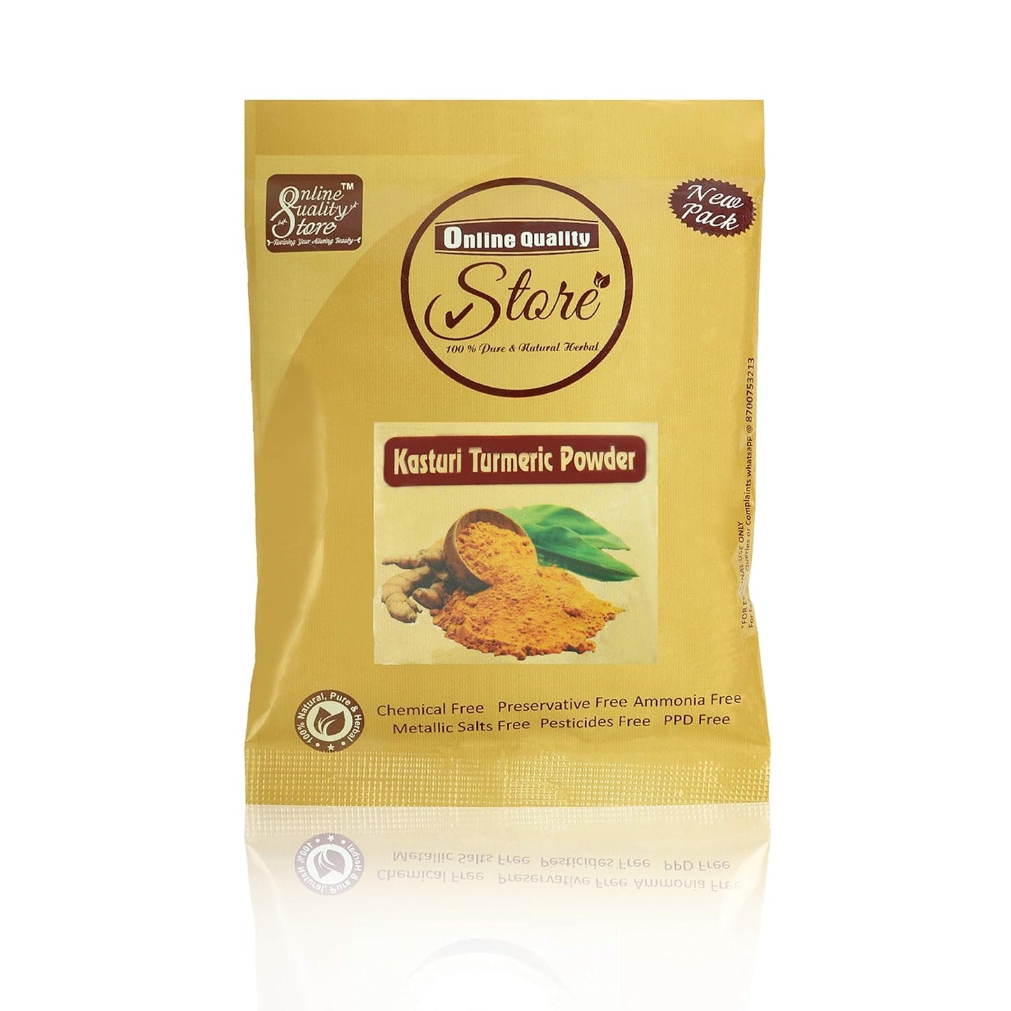 Online Quality Store Kasturi Turmeric Powder For Face + Pure Organic Sandalwood Powder|Kasturi Haldi Powder,Wild Turmeric Powder,Kasturi Manjal|Face Care Products(Pack Of 2 ,50G Each ,Total 100G )