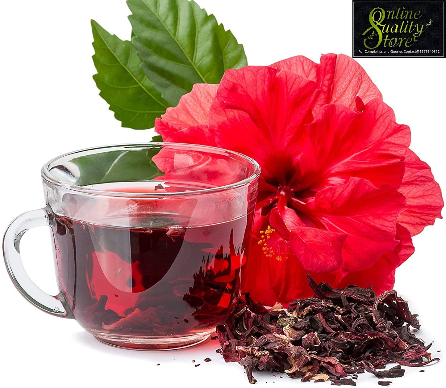 Online Quality Store Hibiscus Flower Tea, Whole Leaf, 100 gm