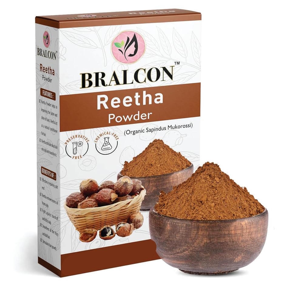 BRALCON Organic Amla, Reetha, Shikakai, Bhringraj, Hibiscus Powder Combo-500g (100g x 5 Pack)|Amla Powder, Reetha Powder, Shikakai Powder, Bhringraj Powder, Hibiscus Flower Powder for Hair & Skin Care