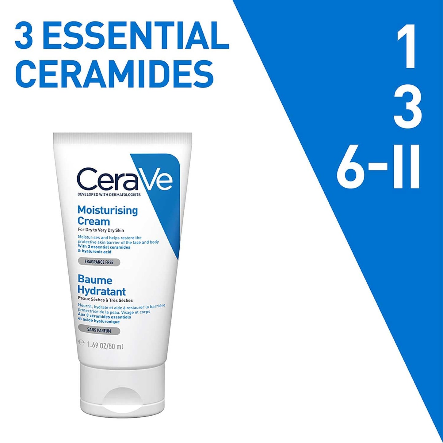CeraVe Moisturizing Cream For Dry To Very Dry Skin, 50 ml
