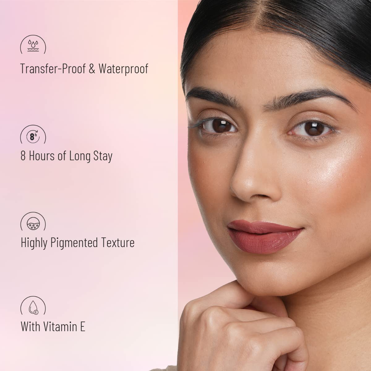 Swiss Beauty Super Matte Lipstick, Matte Finish, Shade - Pin Up Peach, 3.5 ml