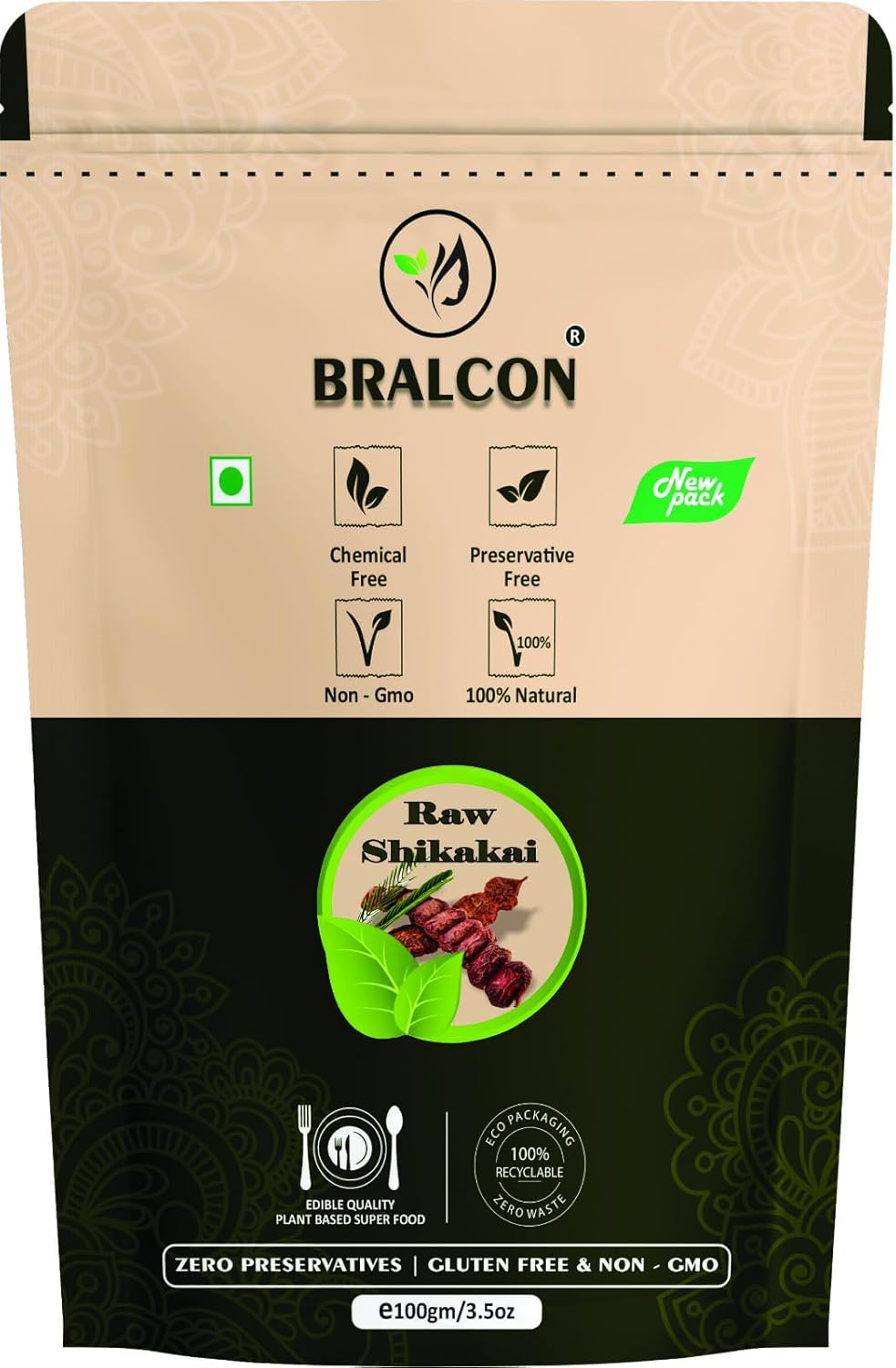 BRALCON Organic Raw Reetha, Amla, Shikakai, bhringraj, Hibiscus Combo- 500g(100g x 5 Pack)|100% Natural Whole Dried Shikakai, Reetha Nuts, Amla | Hair growth | Hair & Skin Care | Pure Raw form