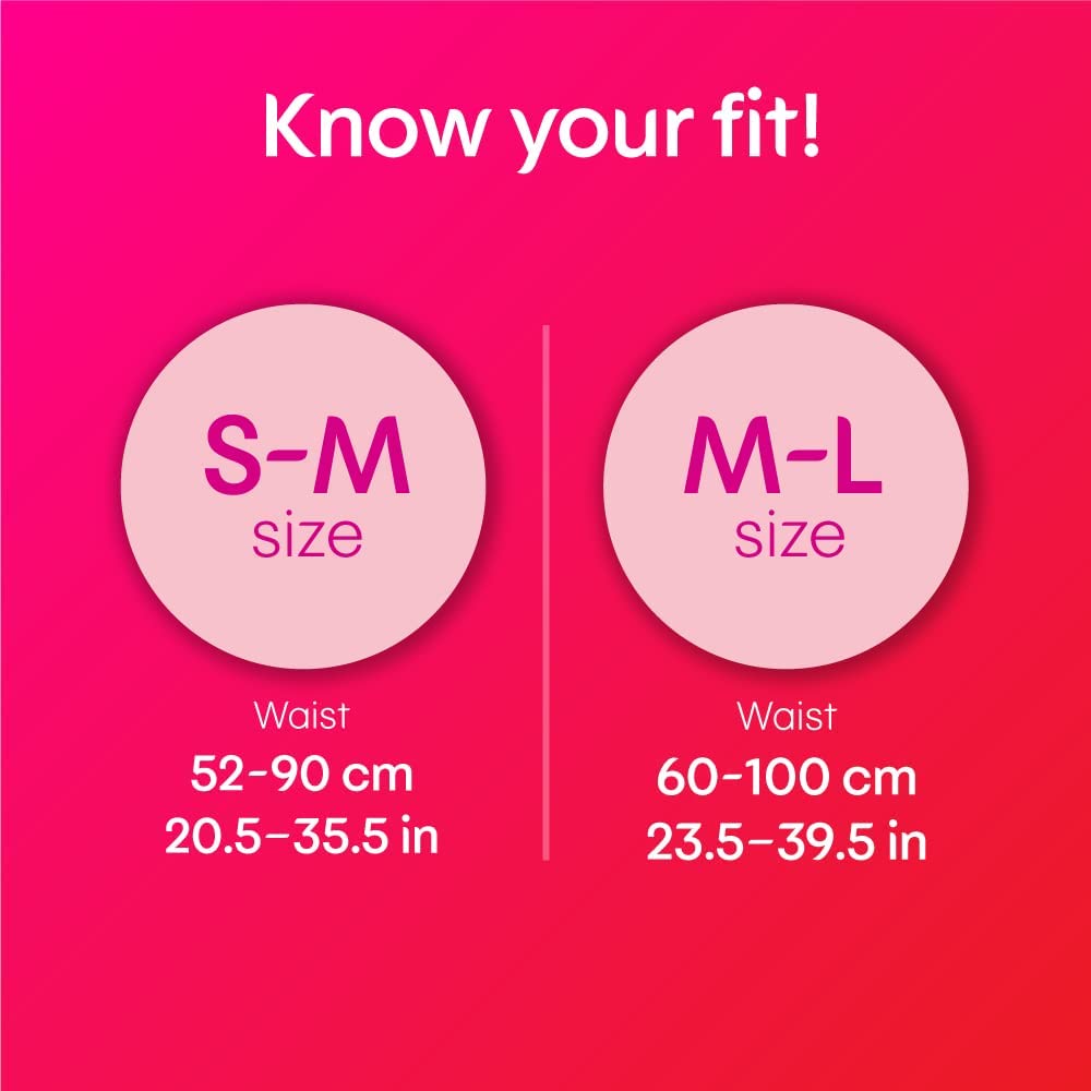 Kotex Overnight Period Panties (Small/Medium size, pack of 4 panties) for heavy flow period protection | with 360 degree anti-leakage design & airy-soft fabric | 1 panty = ~3 regular pads