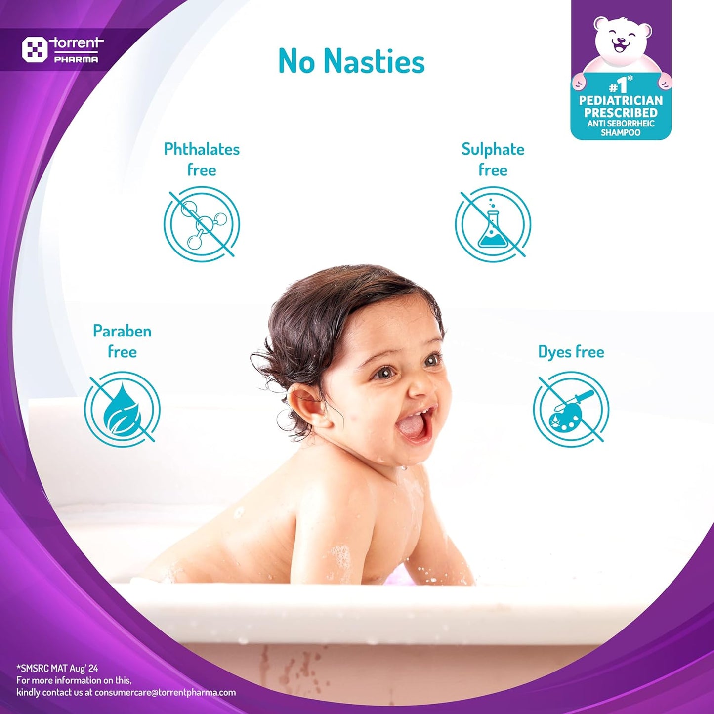 Spoo No-Tear Formula baby shampoo 200ml from Tedibar Family | Gentle on Scalp | No. No. 1 Pediatrician Prescribed Anti Seborrheic Shampoo* - By Torrent Pharma