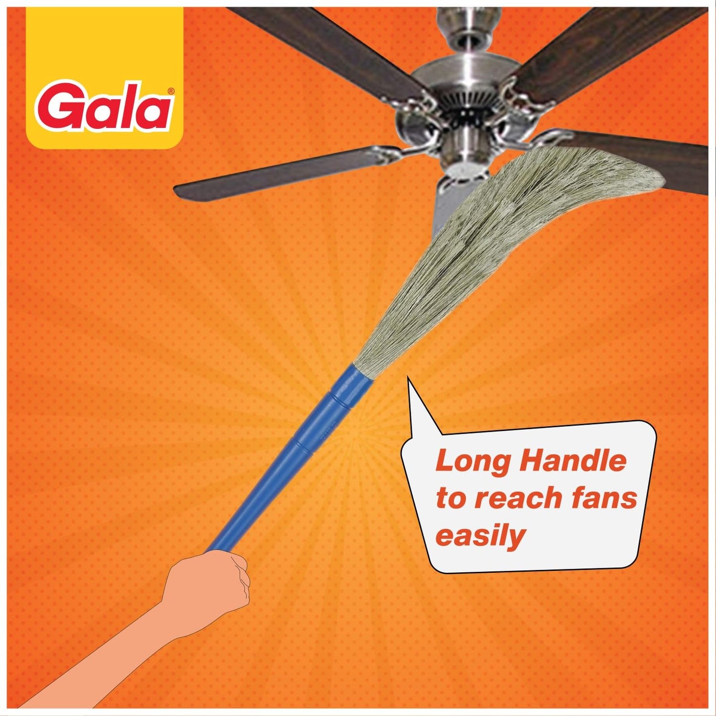 Gala No Dust Broom For Floor Cleaning, Made of washable Fibers