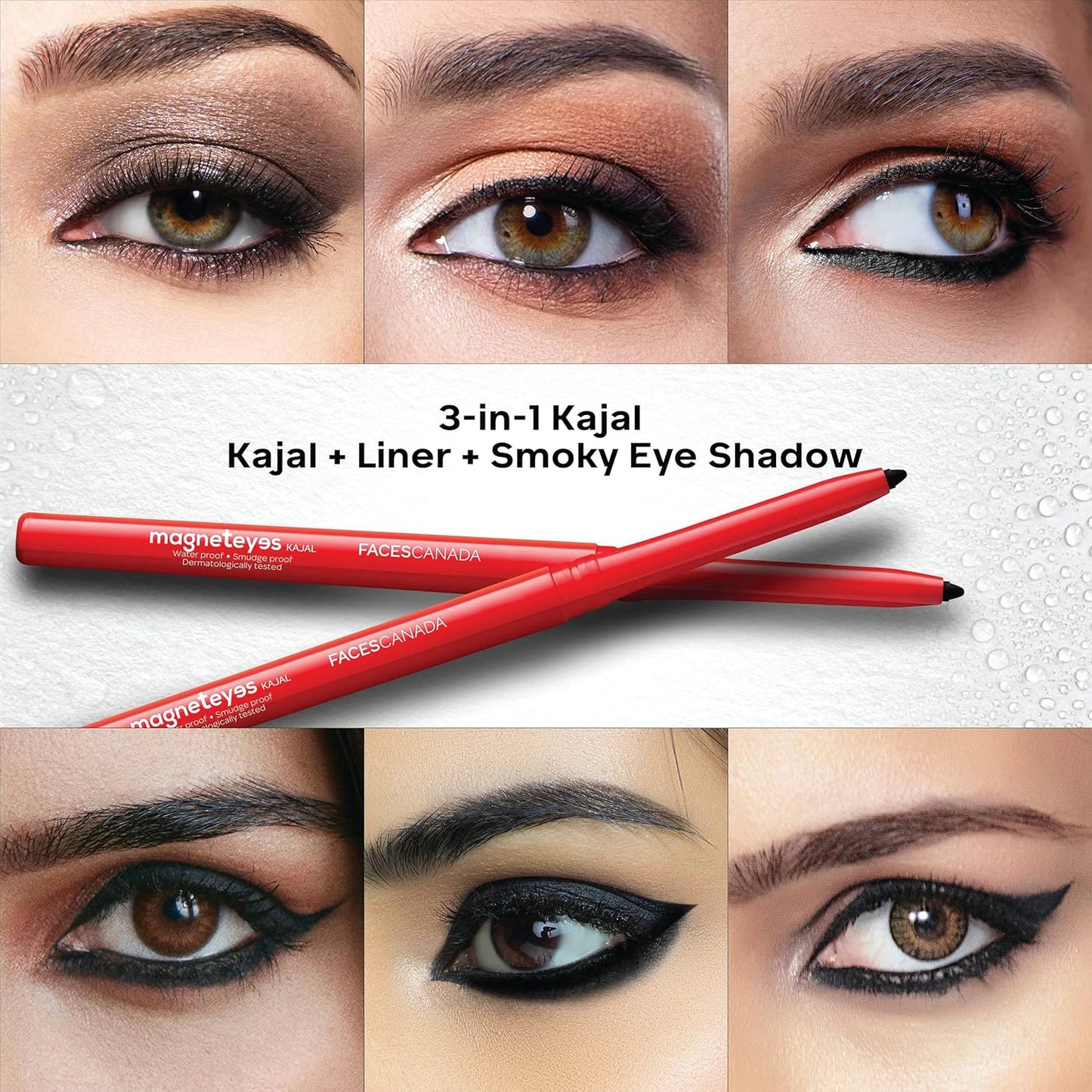 FACESCANADA Magneteyes Kajal 2 In 1 Black, Matte Finish