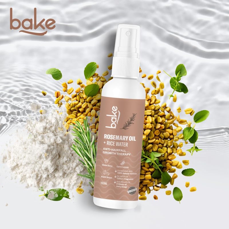 Bake Rosemary Oil Hair Growth Serum Spray with Rice Water & Methi Dana , 100 ml