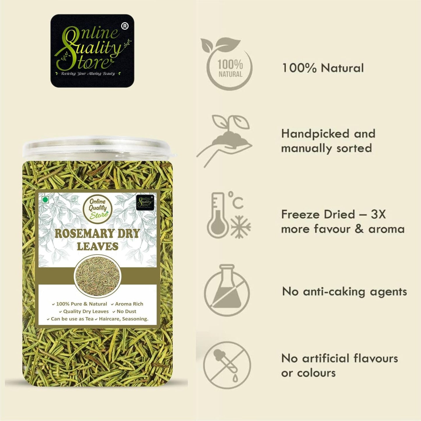 Online Quality Store Rosemary Dry Leaves - 100 gm, Rosemary Herbal Tea