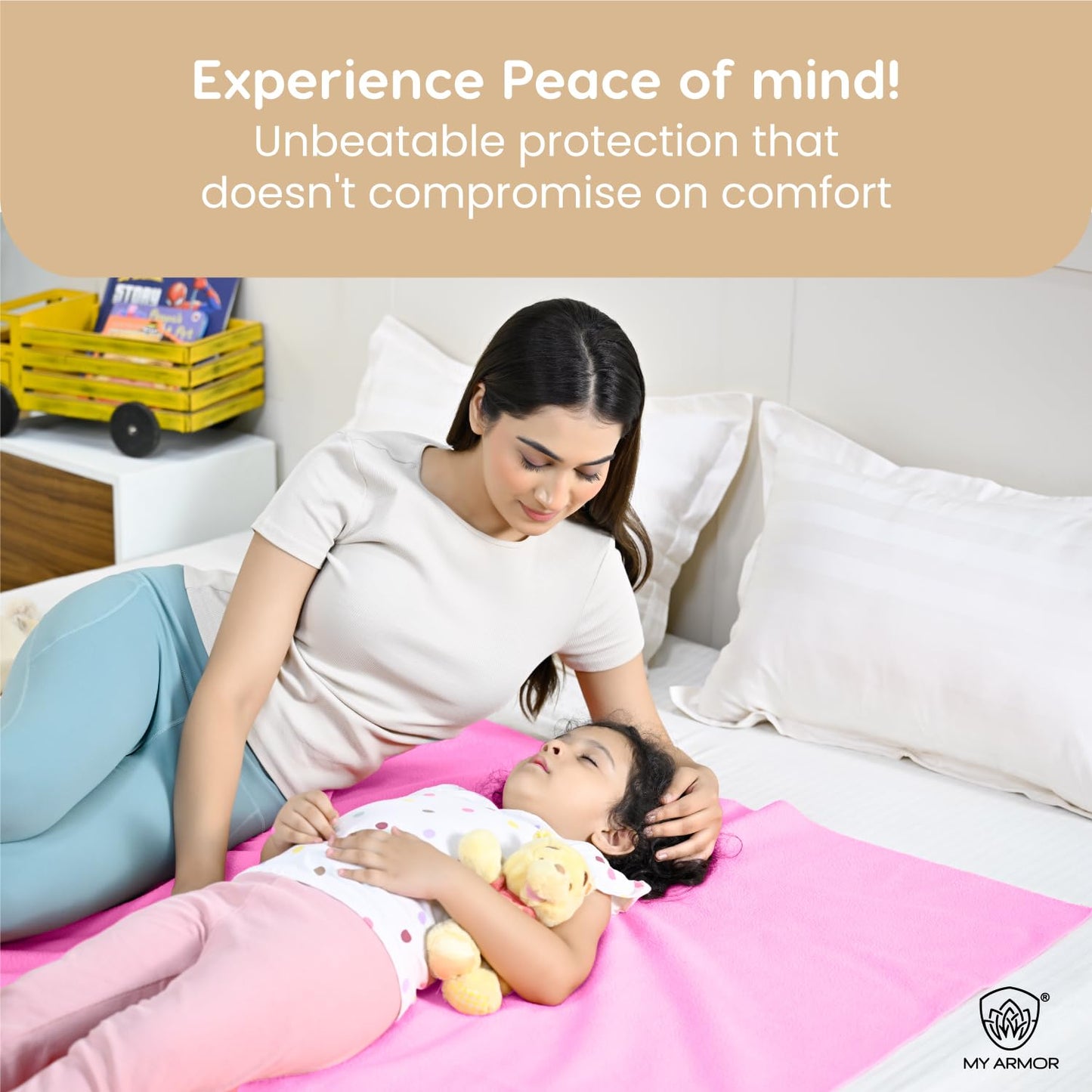 MY ARMOR Baby Dry Sheet for New Born Baby ,Size 100 x 140 cm, Baby Pink