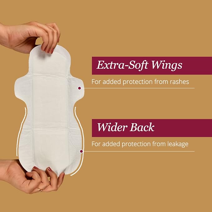 Carmesi Sanitary Pads Rash-Free Organic Large ,With Disposal Bags, 30 Pads