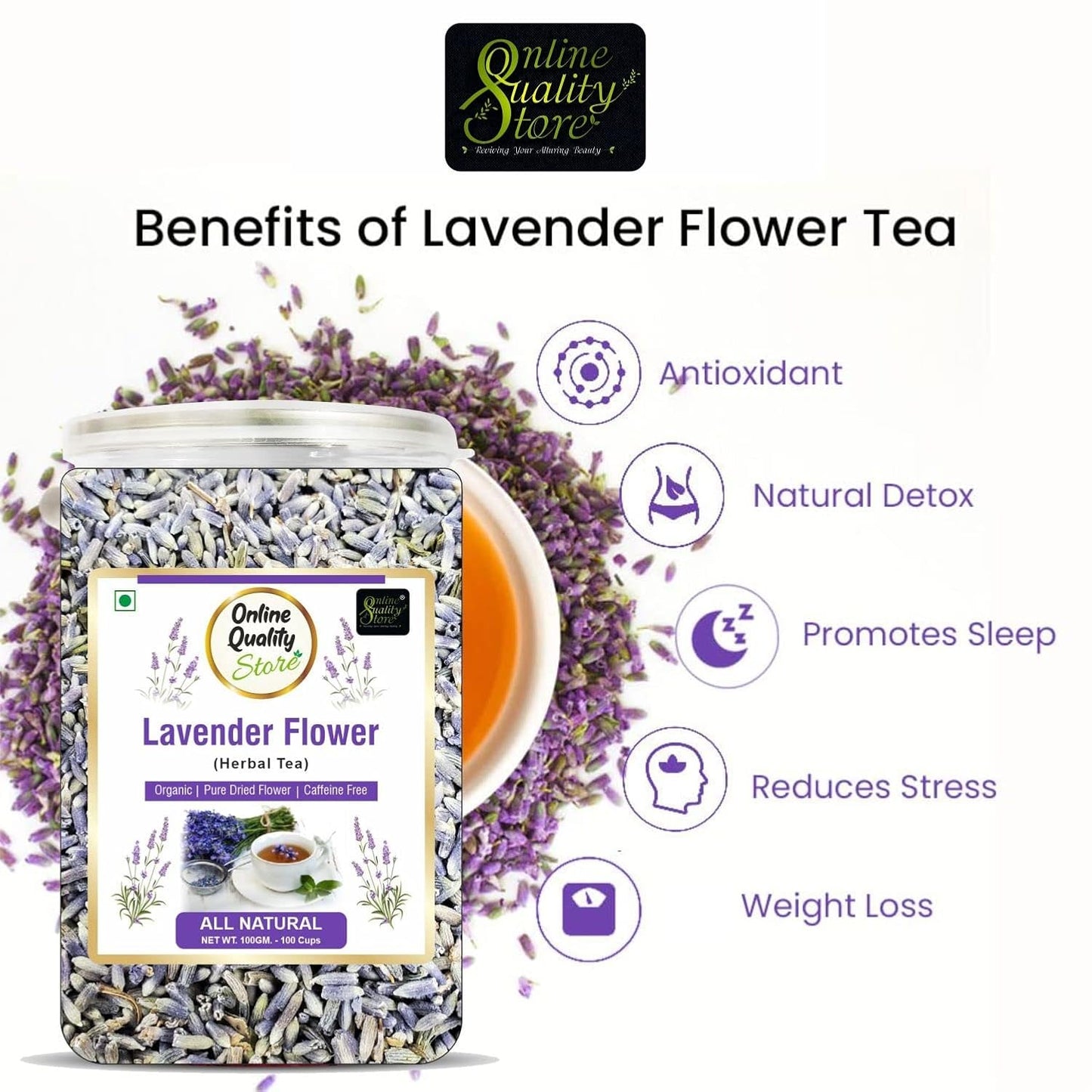Online Quality Store Lavender Flower Tea -100 gm