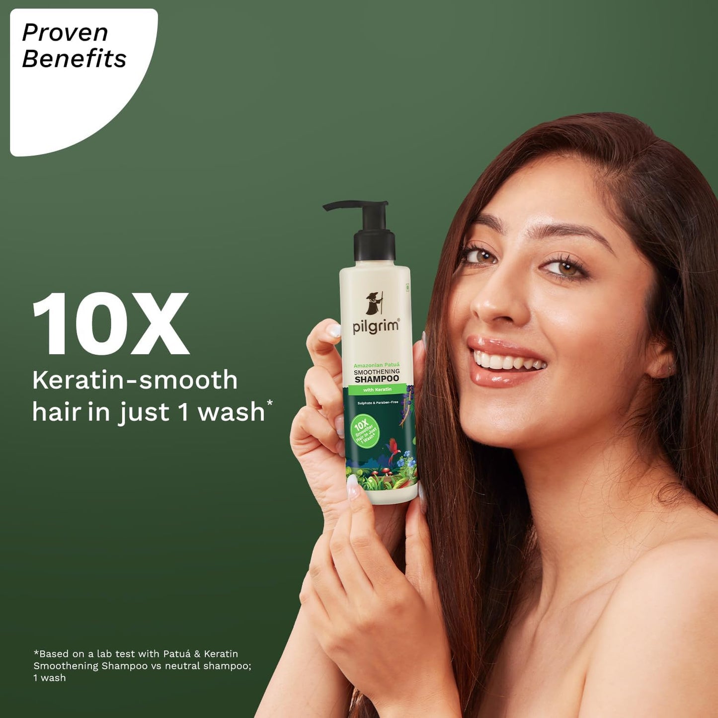 Pilgrim Patuá & Keratin Hair Smoothening Shampoo, 200 ml, Pack of 2