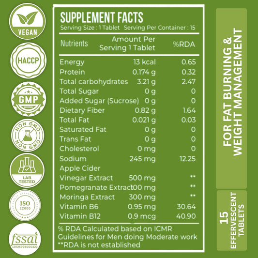 ACV Moringa Metabolism Plus | For Supports Weight Loss,60 Tablets Pack Of 4 X 15