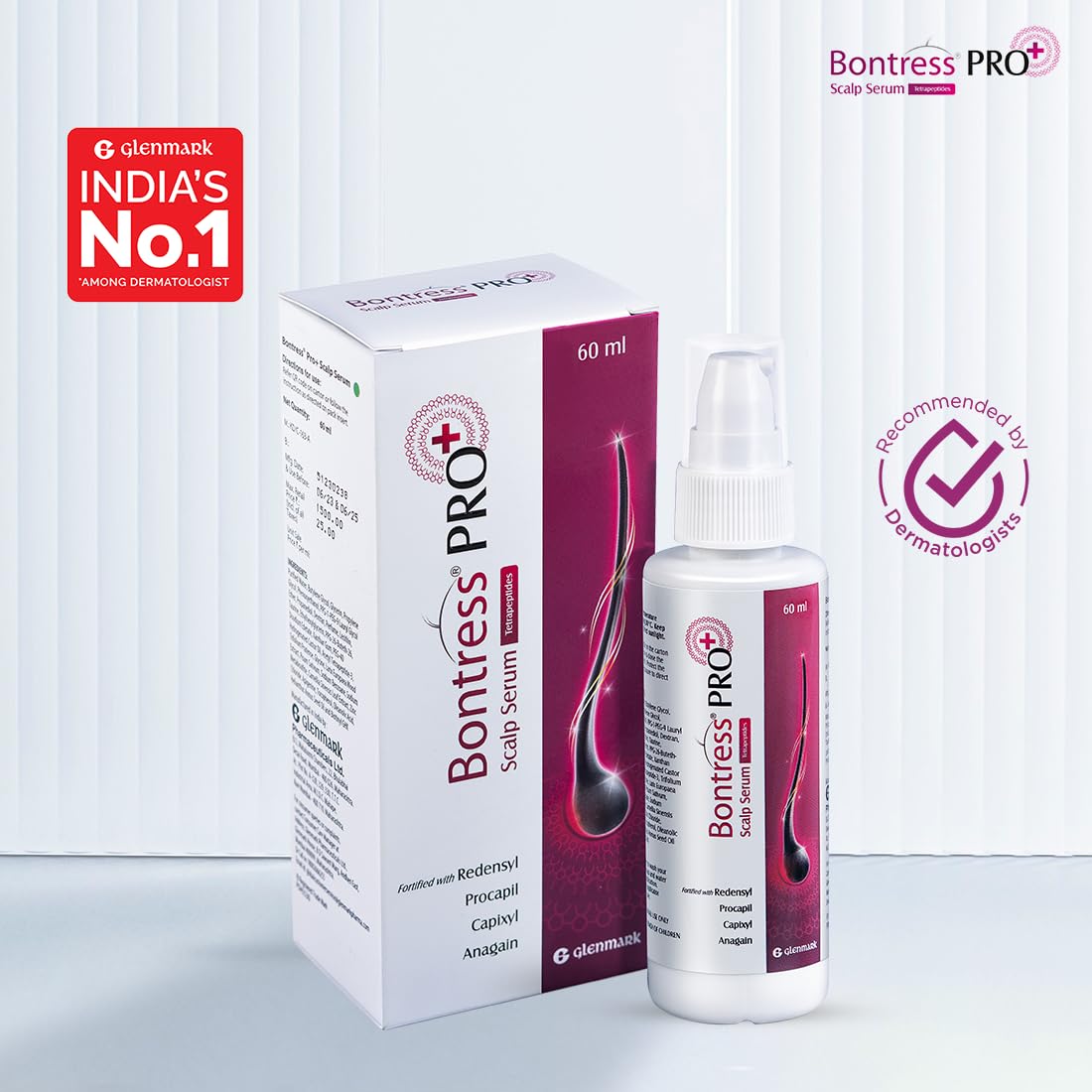 Bontress PRO+ Scalp Serum Fortified with Redensyl, Anagain, Capixyl,Procapil , 60 ml