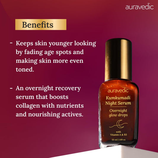 Auravedic Kumkumadi Tailam Retinol Face Serum For Pigmentation and Dark Spot 50ml Niacinamide Serum