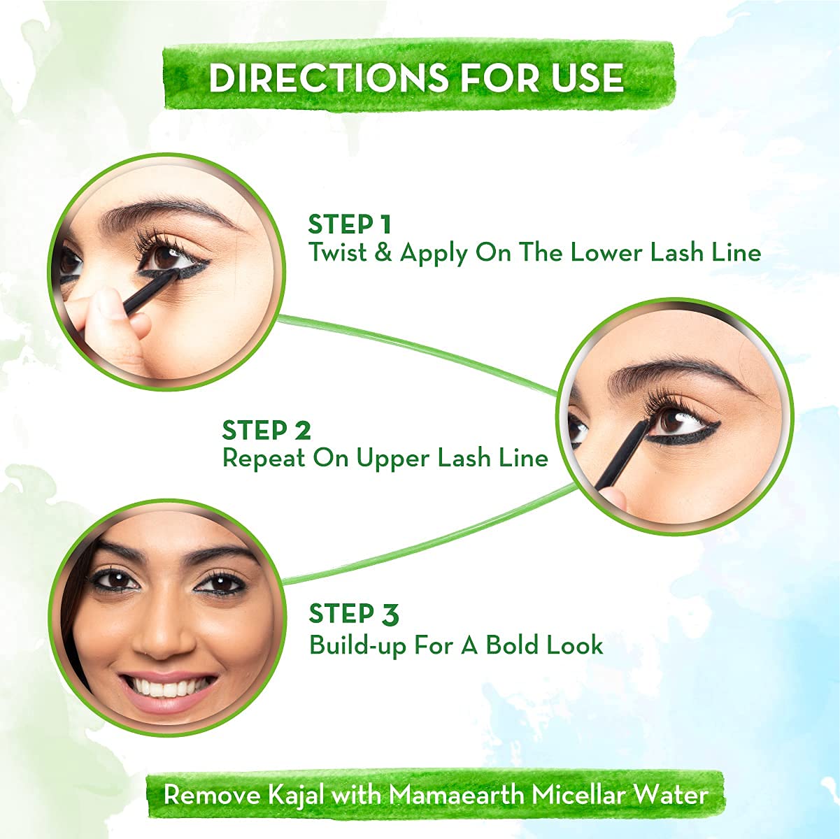Mamaearth Long Stay Kajal Pencil Black Retractable Waterproof, With Vitamin C & Chamomile