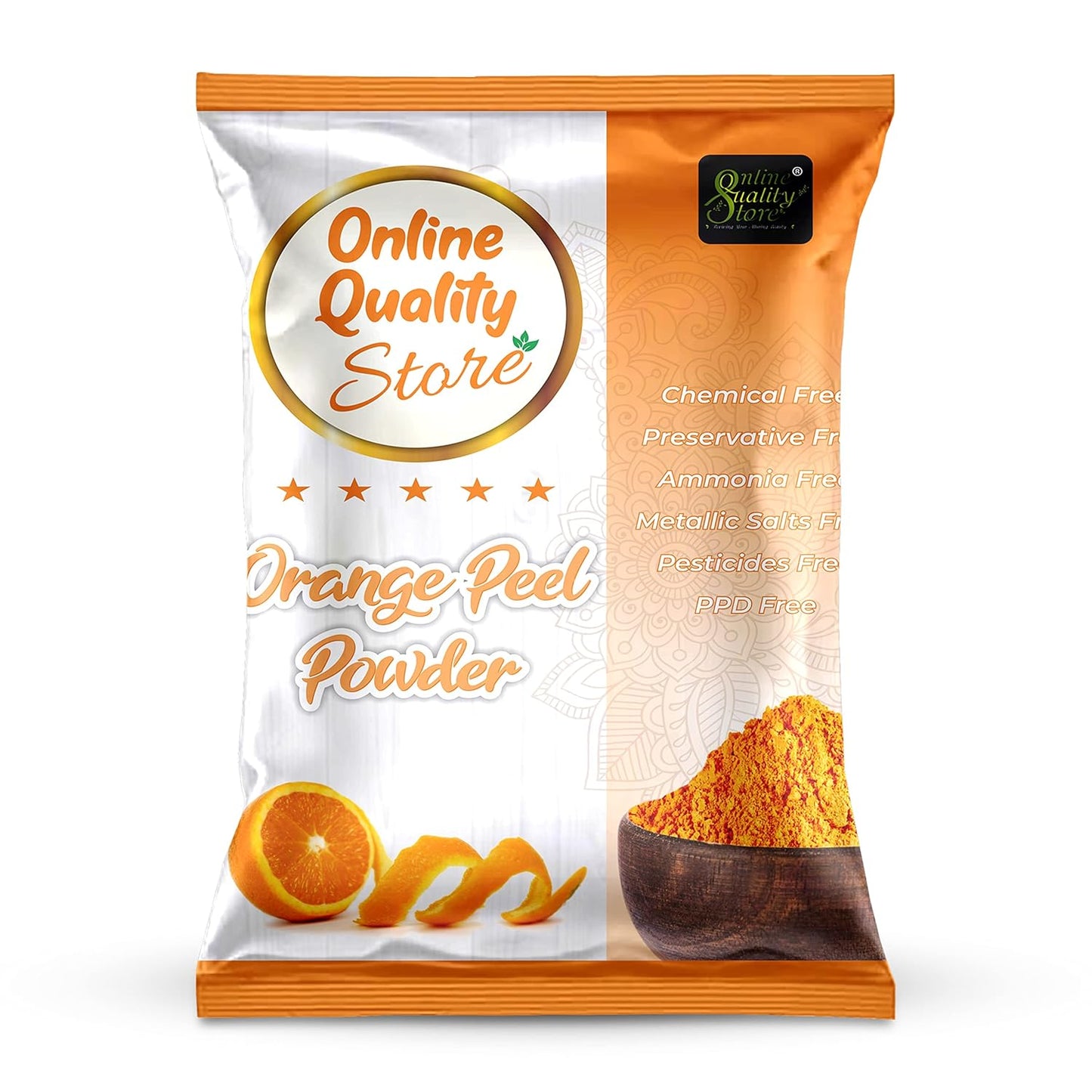 Online Quality Store Multani Mitti Powder + Chandan + Orange Peel + Neem + Rose Powder (Pack of 5) 400g