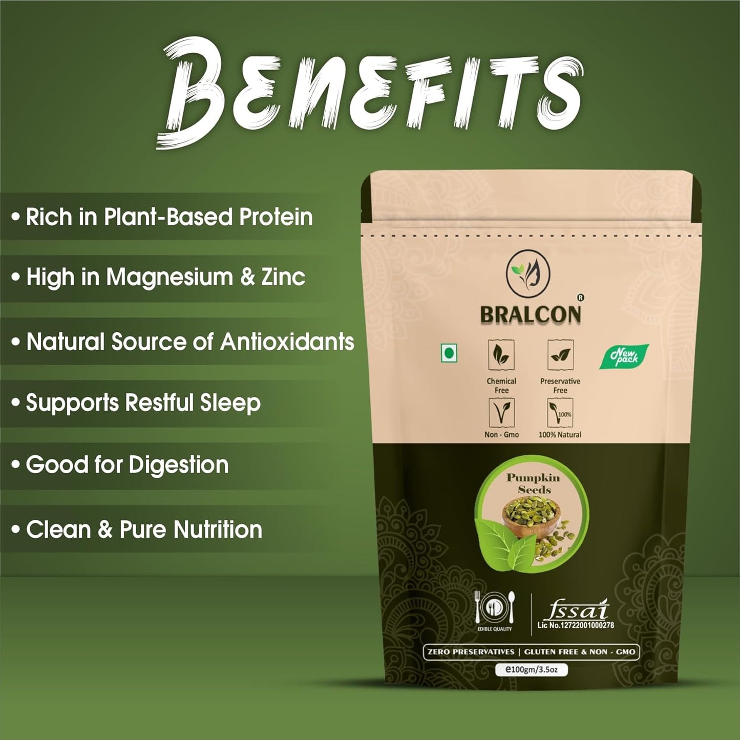 Bralcon Organic Seeds Combo (Sunflower Seeds- 100 gm, Pumpkin Seeds -100 gm)