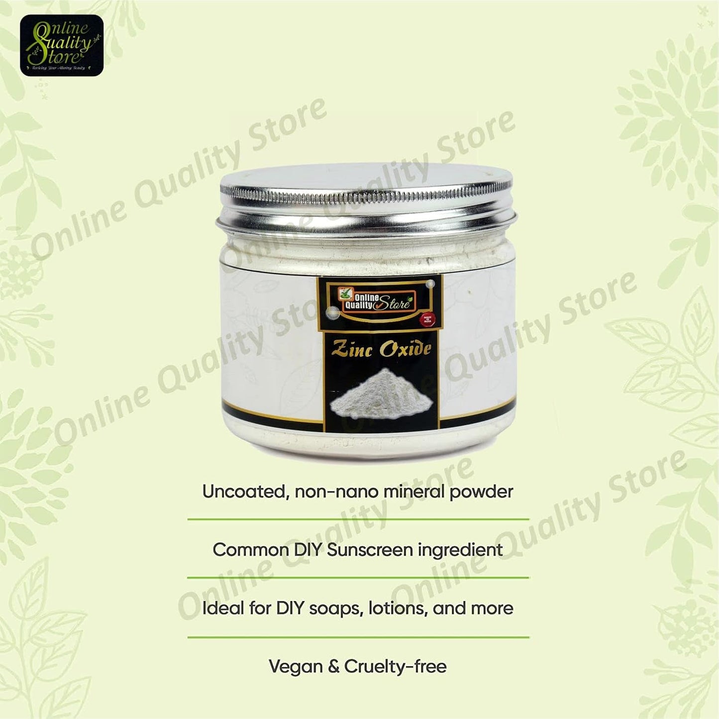 Online Quality Store Zinc Oxide Powder (Face Pack, Skin Care), 150g