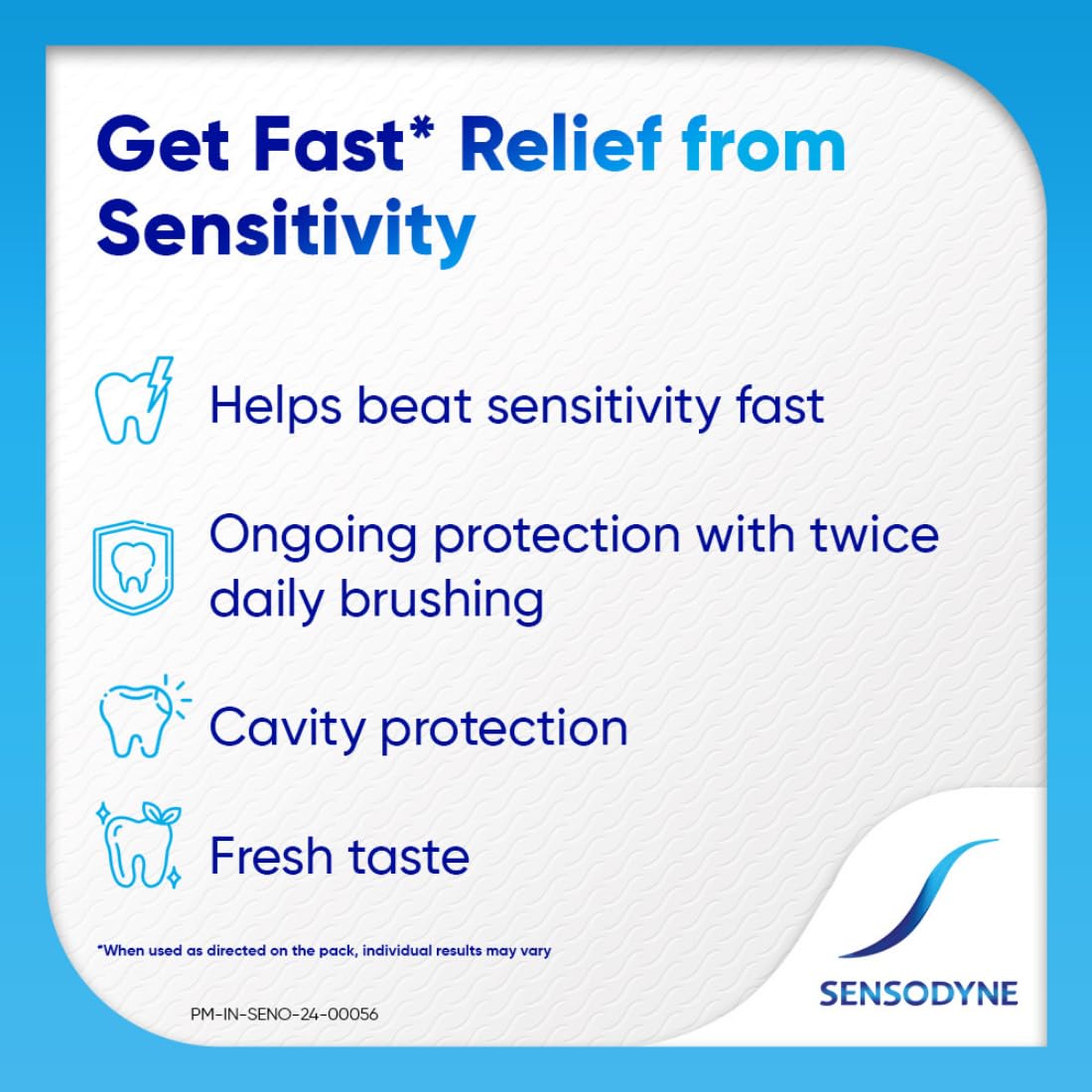 Sensodyne Toothpaste Rapid Relief Combo pack, Sensitive tooth paste to help beat sensitivity fast, 160 gm multi-pack (80 gm x 2)