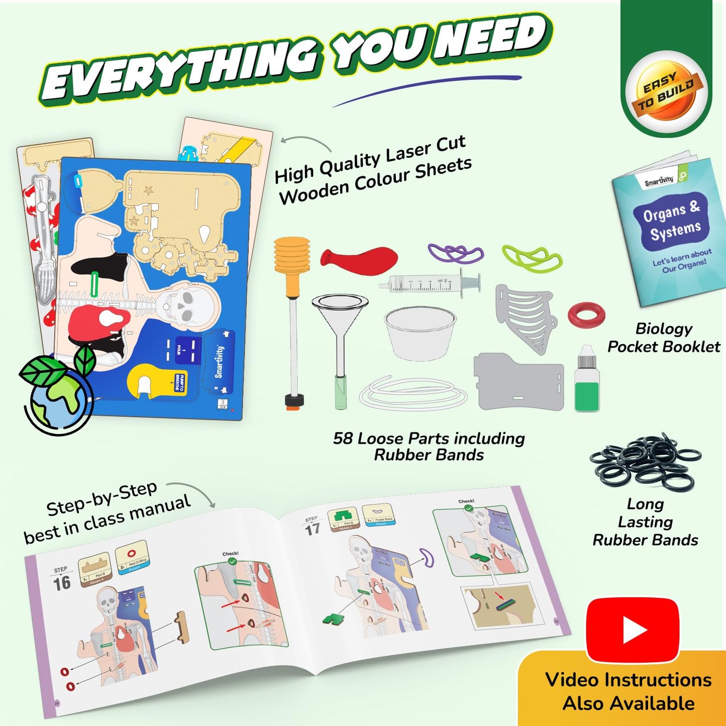 Smartivity Interactive Human Body Model for Kids 8-14 Years I Dynamic Body Parts & Organs + Learning Booklet