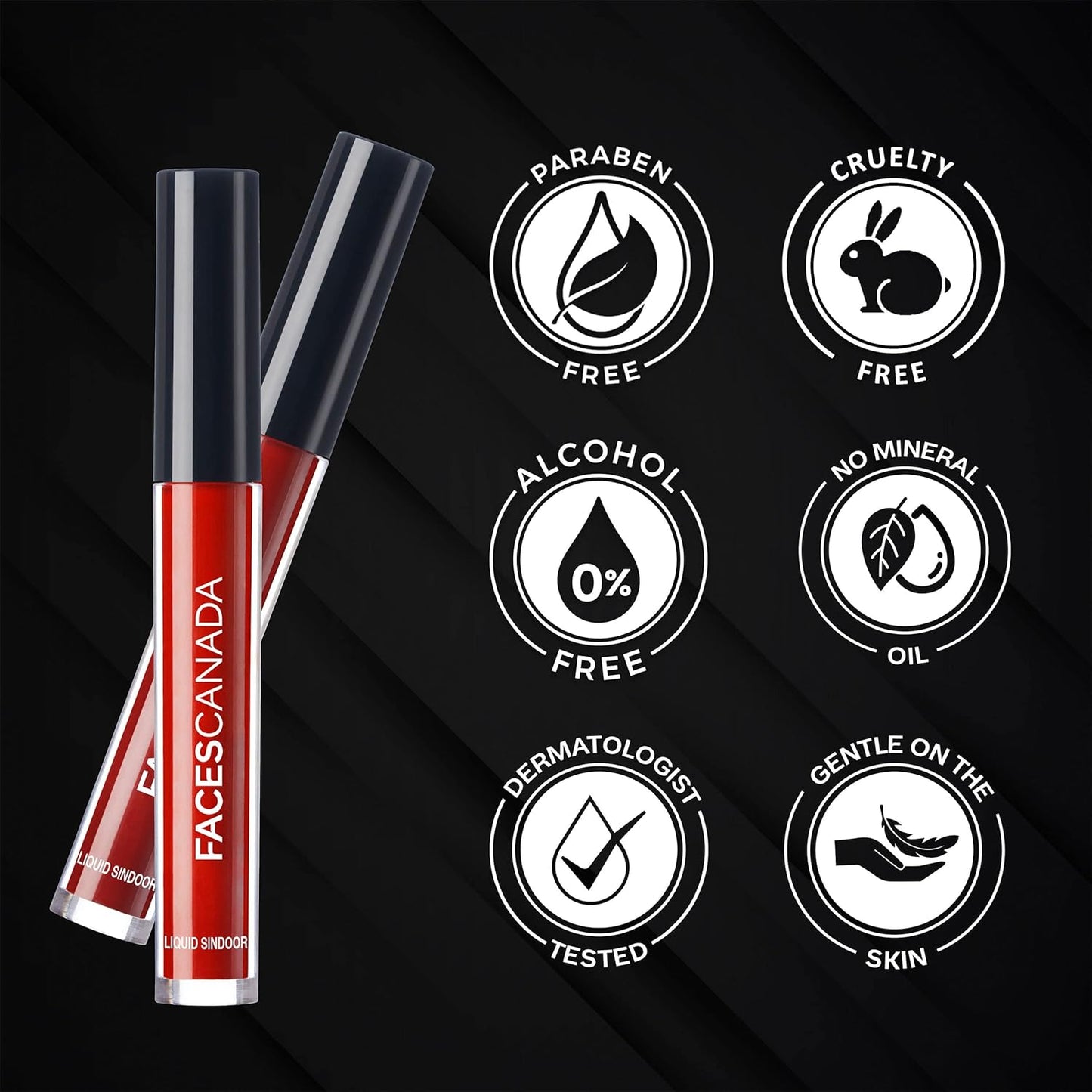 FACES CANADA Liquid Sindoor - Maroon, 2.5 ml | Highly Pigmented Rich Color | Quick Drying & Long Lasting | Velvet Matte Finish | Water-Proof | Smudge-Proof