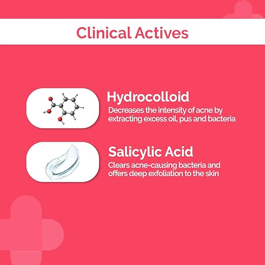 The Derma Co Micro-Tip Salicylic Acid Acne Pimple Patches with Hydrocolloid for Clean & Clear Skin - 24 Patches