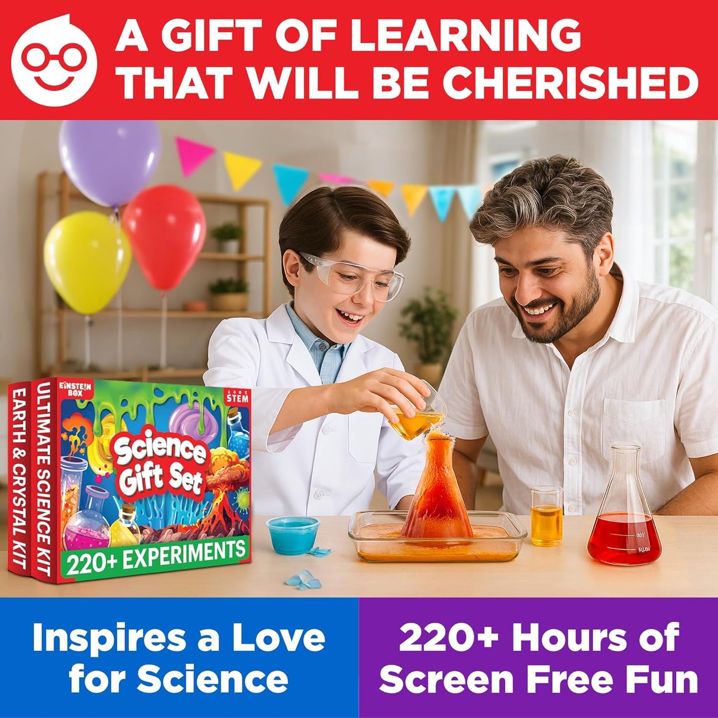 Einstein Box Science Gift Set for Boys & Girls | STEM Learning Toys for 8,9,10,11,12,13,14-Year-Olds | 2-in-1 Educational Toys Set