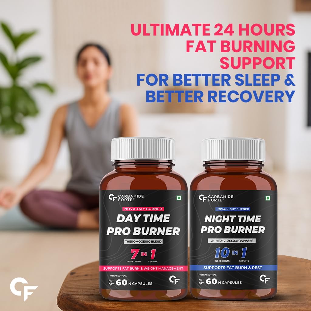 Carbamide Forte Day & Night Fat Burner for Weight Loss With Garcinia Cambogia, 120 count